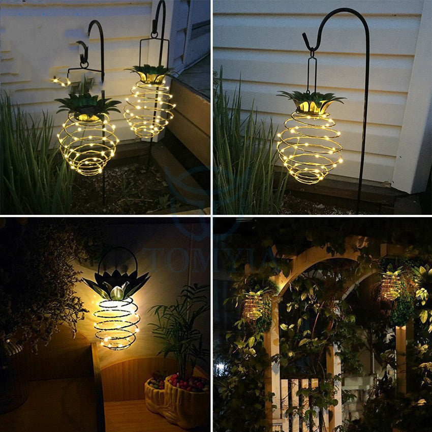 Luces solares de piña para jardín, impermeables, para exteriores
