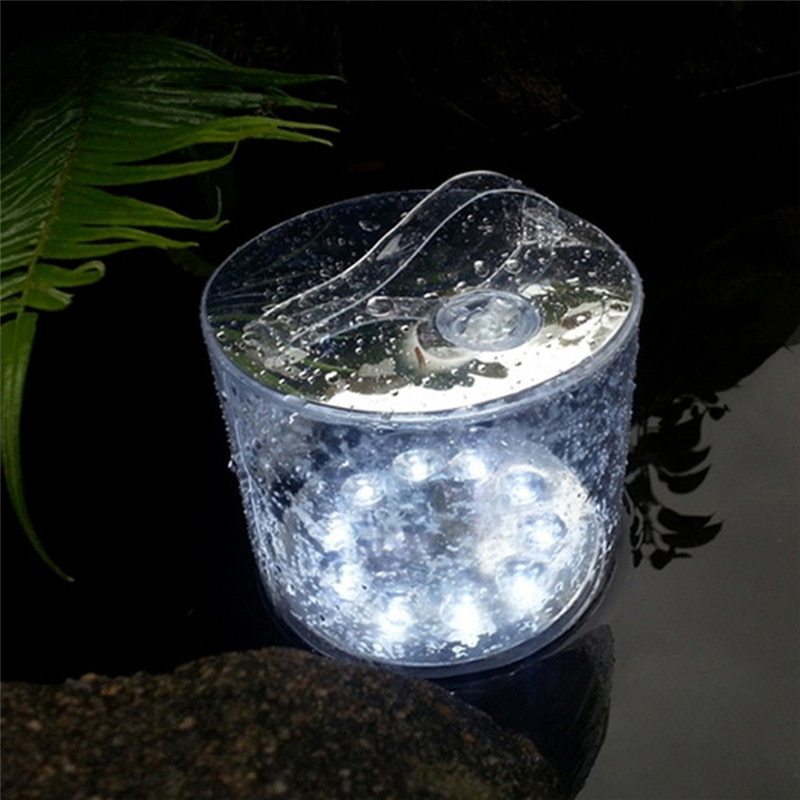 Luz solar inflable LED plegable con energía solar para exteriores, multiusos