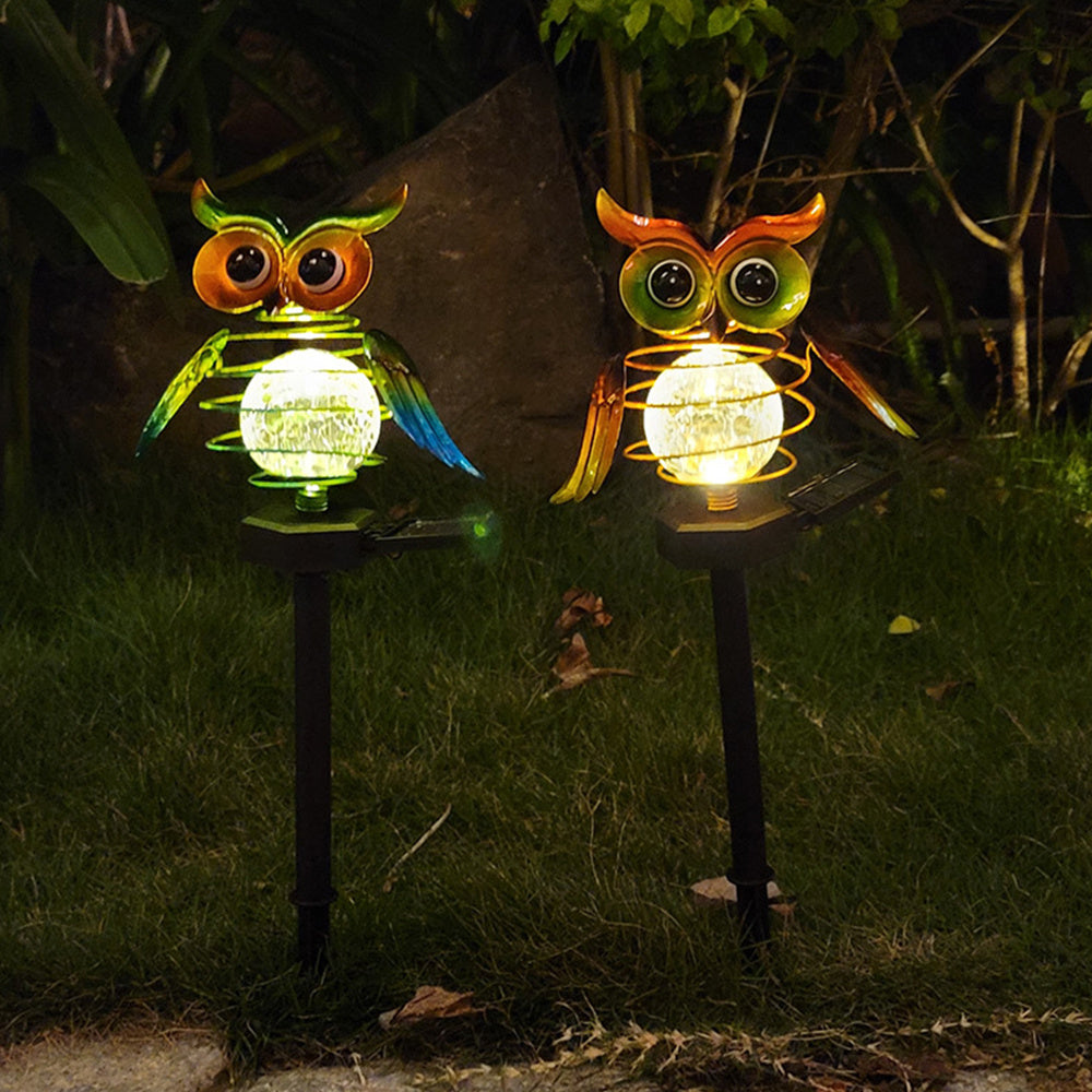 Lámpara solar de búho para césped, para exteriores, impermeable, LED, iluminación nocturna, ahorro de energía.