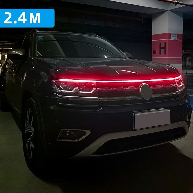 Luz LED de conducción diurna, escaneo, arranque, luces decorativas para capó de automóvil, guía para capó de motor de automóvil, lámpara ambiental decorativa de 12 V