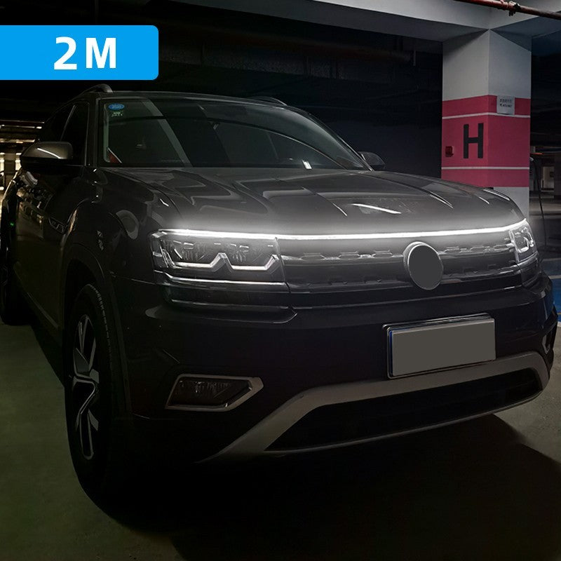 Luz LED de conducción diurna, escaneo, arranque, luces decorativas para capó de automóvil, guía para capó de motor de automóvil, lámpara ambiental decorativa de 12 V