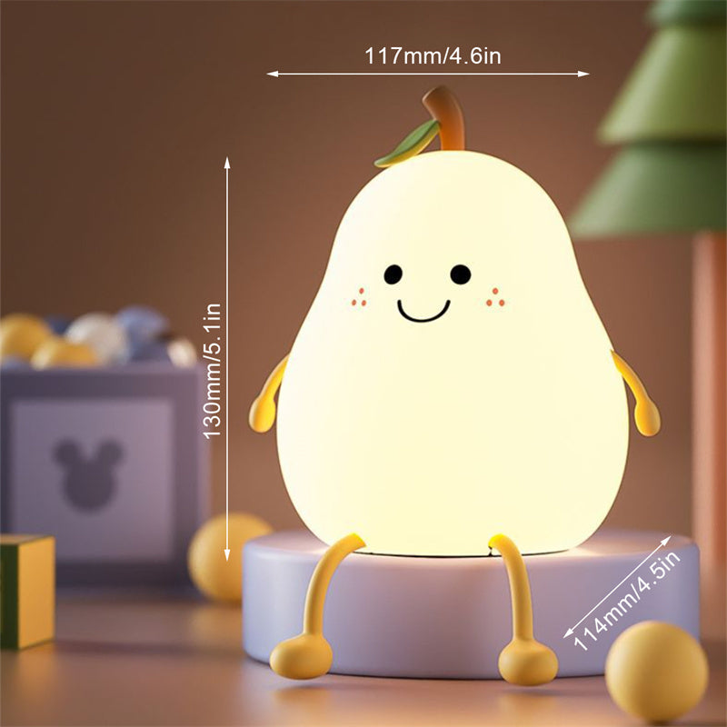 Lámpara de noche LED con forma de pera, recargable por USB, con atenuación táctil, de silicona, para dormitorio, mesita de noche, regalo para pareja, Boby Light