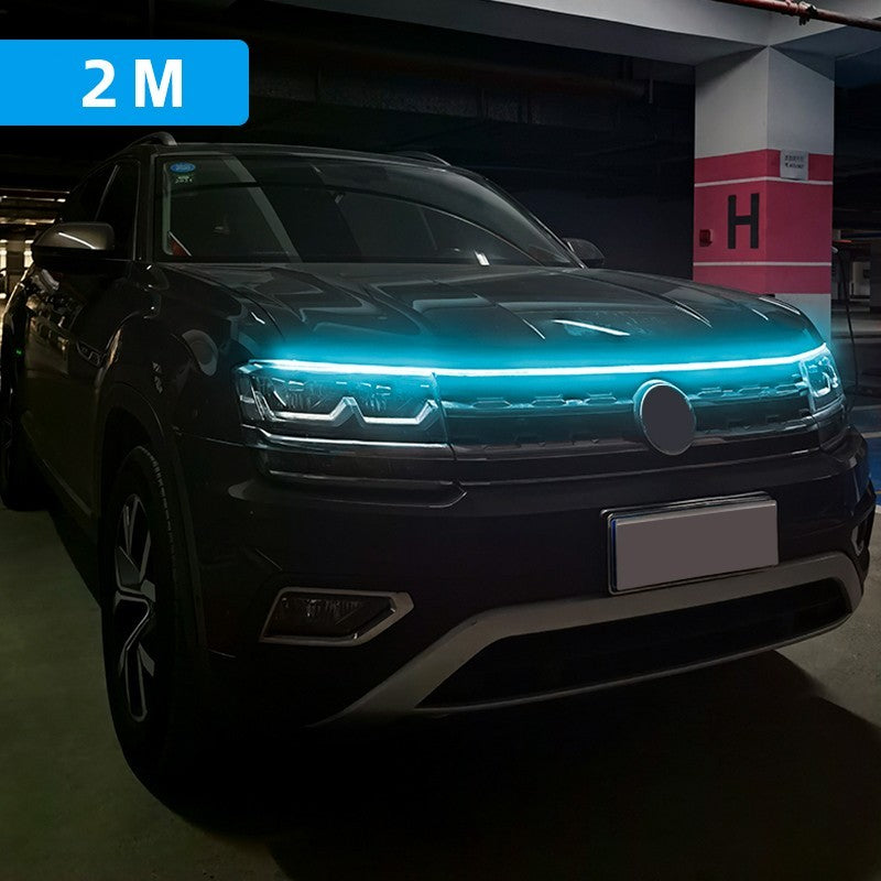 Luz LED de conducción diurna, escaneo, arranque, luces decorativas para capó de automóvil, guía para capó de motor de automóvil, lámpara ambiental decorativa de 12 V