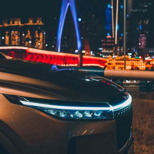 Luz LED de conducción diurna, escaneo, arranque, luces decorativas para capó de automóvil, guía para capó de motor de automóvil, lámpara ambiental decorativa de 12 V