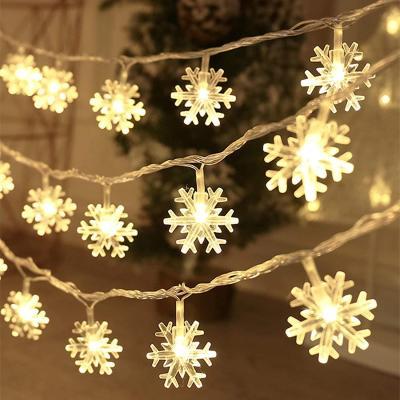 Lámpara decorativa solar con cadena de luces LED en forma de copo de nieve